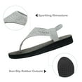 thumbnail image 5 of WOTTE Women Slingback Sandals Rhinestone Yoga Mat Flip Flops with Back Strap Comfort Summer Dress Beach Flats, Grey Size 5.5, 5 of 7