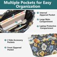 thumbnail image 3 of FORMRS Tote Bag for Women Quilted Large Capacity Travel Work Carry On Shoulder Handbag, Navy Floral Pattern, 3 of 7