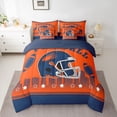 thumbnail image 2 of jejeloiu American Rugby City 7-Piece Twin Bedding Sets,Football Game Gaming Bedding Comforter Set For Ball Lover Reversible, 2 of 8