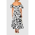 thumbnail image 7 of PRETTYGARDEN Women's Summer Boho Midi Dress Off Shoulder Puff Sleeve Print Smocked Ruffle Beach Long Flowy Dresses, 7 of 7