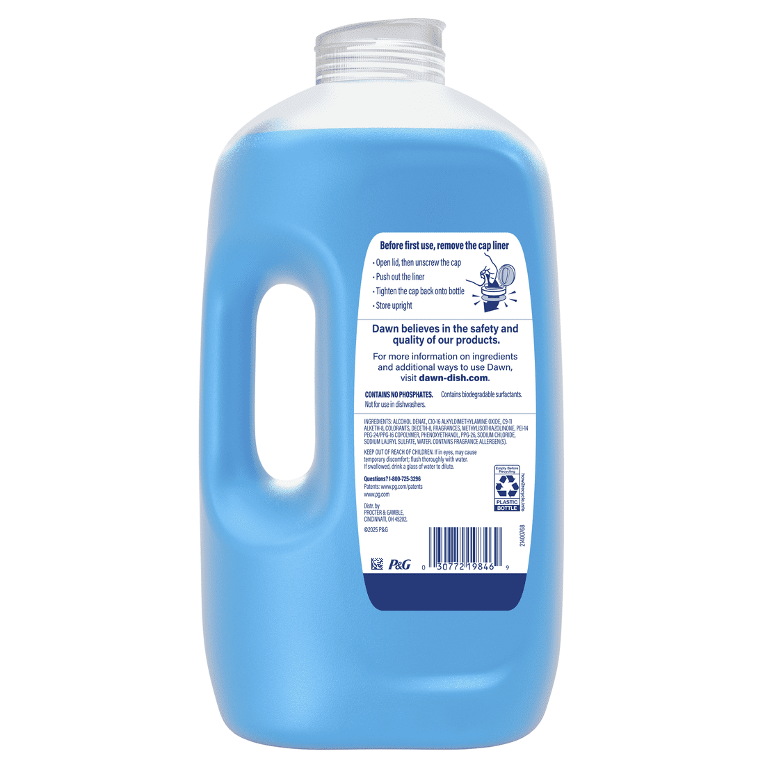Dawn Ultra Dish Soap Refill Jug, Original, Removes Grease on Contact, 90 oz