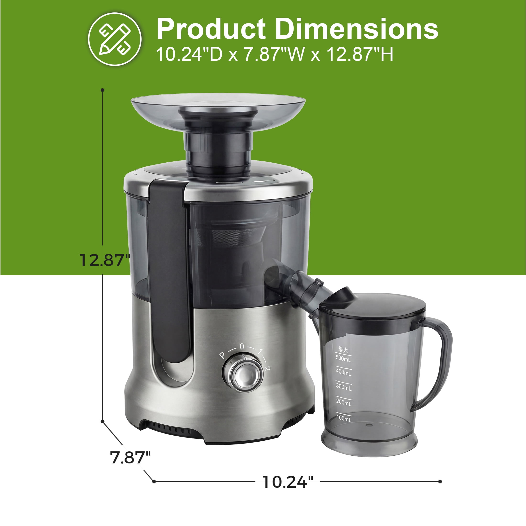 EDX 600W Centrifugal Juicer Extractor, 220V/120V Dual Voltage 60Hz, 2L Large Capacity, 17000RPM High Speed for Fruits & Vegetables, Easy to Clean, Ideal for Home Daily Use