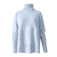 thumbnail image 5 of IROINNID Womens Sweater Turtleneck Pullover Sweater Solid Color Comfy Mid-Length Long Sleeve Autumn and Winter Popular High Collar Knit Sweater, 5 of 7