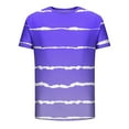 thumbnail image 4 of Vivianyo HD Short Sleeve Shirt for Men,Big Men Casual Round Neck Stripe Printing Pullover Fitness Sports Shorts Sleeves T Shirt Blouse, 4 of 5
