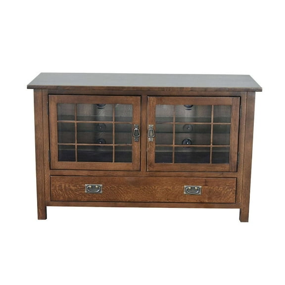 Crafters and Weavers Arts and Crafts Wood TV Stand for TVs up to 48" in Dark Oak