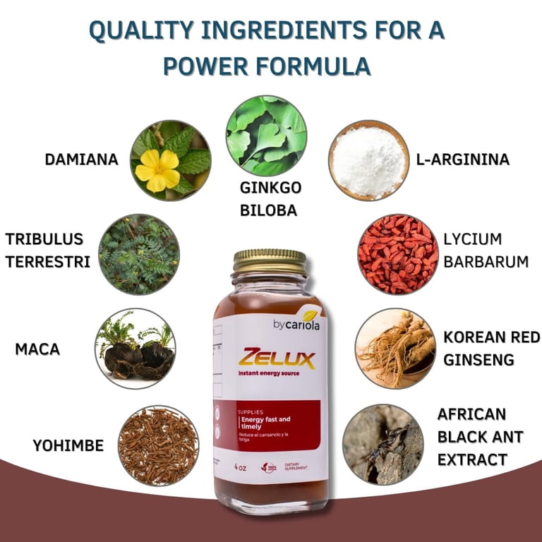 BY CARIOLA Zelux Supplement 4 oz Energy Source - Men's Test