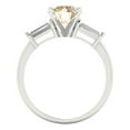 thumbnail image 4 of Three-Stone Engagement Ring for Women - 2ct Natural Morganite in 18K White Gold Promise Ring, 4 of 6