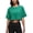 Cascadia Green, variant on Pima Cotton Loose Crop T-Shirts for Women Workout Yoga Casual Athletic Short Sleeve Shirts Tops