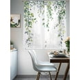 thumbnail image 5 of Green Eucalyptus Leaf Semi Sheer Curtains 63 Inch Length 2 Panels Set, Spring Botanical Leaves Floral Sheer Kitchen Curtain Privacy Voile Window Curtain for Living Room Bedroom Rod Pocket Drapes, 5 of 7