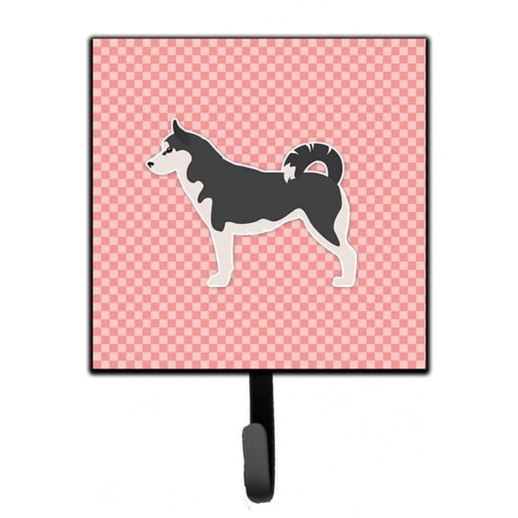Siberian Husky Checkerboard Pink Leash or Key Holder