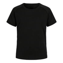 Boy's Tops Boys Rash Guard Swim Shirt Short Sleeve Swimwear Toddler Kids Youth Rashguard Water Shirt Shirt Comfort Colors Tshirt(Color:Black,Size:3-4 Years)