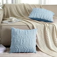 thumbnail image 6 of COOKCOK Bow Throw Pillow Covers 18x18 Set of 2 Decorative Pillow Covers Soft Plush Faux Wool Aesthetic Pillowcases Preppy Room Decor for Bed Sofa Couch Living Room, Blue, 6 of 7
