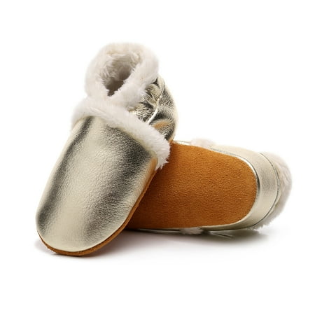 

LYCAQL Toddler Shoes Snow Shoes Baby Walkers Plush Warm Girls Boots Soft First Cotton Baby Shoes Baby Size 5 Boots (Gold 6 Toddler)