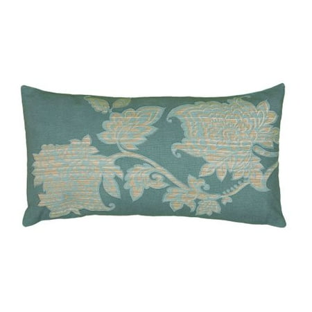 Rizzy Home Printed with Floral Embroidery Details Decorative Throw Pillow