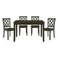 thumbnail image 1 of Transitional Classic 5pc Dining Set Table and 4 Chairs Set Charcoal Finish Wood Dining Room Kitchen Furniture Set, 1 of 7