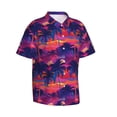 thumbnail image 3 of Xecao Retro Palms print Hawaiian shirt - a stylish short-sleeve button-down for men, perfect for casual beach and tropical outings., 3 of 9