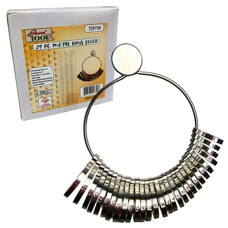 Finger Sizer, Half Round Sz 1-15 29 rings Finger Sizer, Half Round Sz 1-15 29 rings