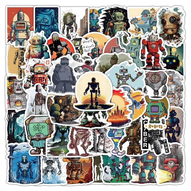 Calcomanías de vinilo impermeables para equipo, 50 unidades, de Stickers Robot