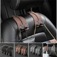 thumbnail image 5 of HCBY Leather Car Seat Headrest Hooks 2 Pack, Double Phone Holder for Back Seat Organizer, Space Saving Purse Bag Hook for Vehicle Interior, Easy Install Automotive Accessory for Travel, 5 of 5