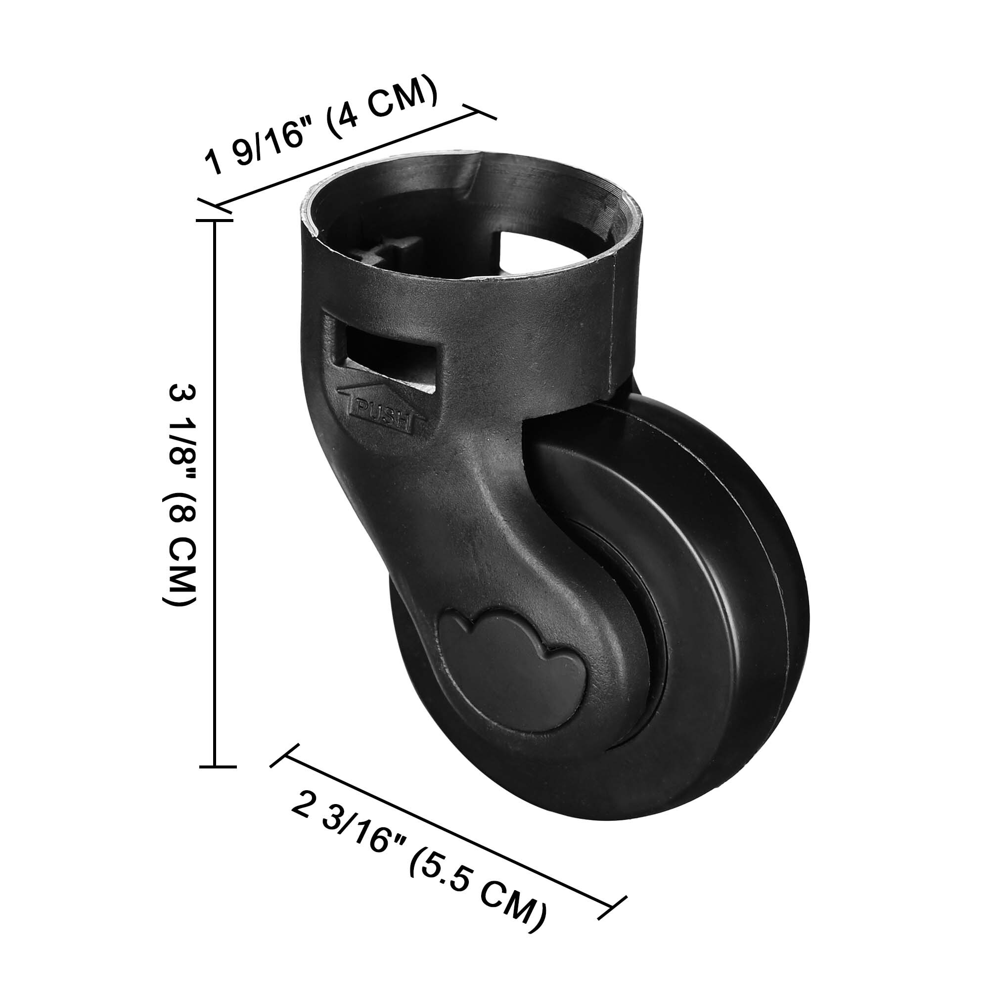 Byootique 2 Pack 2" Swivel Caster Wheels without Locking Brake for Makeup Case