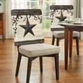 thumbnail image 4 of Country Stars Chair Back Covers Set of 1, Vintage Rust Black Star Beige Wood Stripes Stretch Dining Chair Back Slipcovers Removable Seat Cover for Kitchen Restaurant Hotel Cafe, 4 of 9