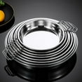 thumbnail image 1 of OULII Assiette Réutilisable en Acier Inoxydable Argent Lot de 1 pour Servir des Salades Lors d'Occasion Spéciales, 1 of 8