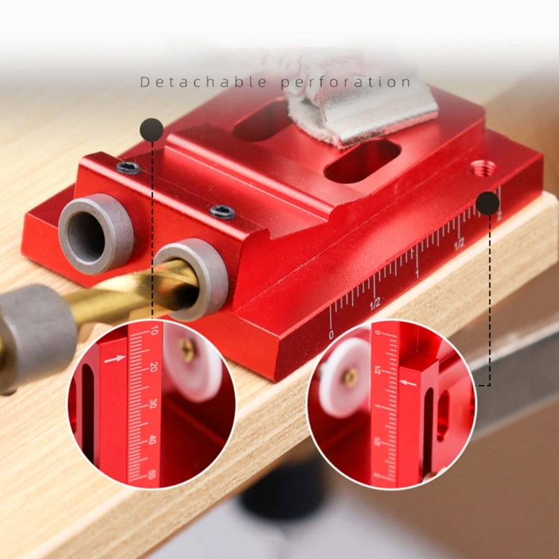 Pocket Hole Jig Set Angled Drill Guide 9.5mm Step Drill Hole Punchers Tool