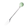 thumbnail image 2 of 6pcs Ceramic Handle Mini Stainless Steel Fork Flatware Tableware for Cake Coffee Dessert (Light Green Fork), 2 of 8