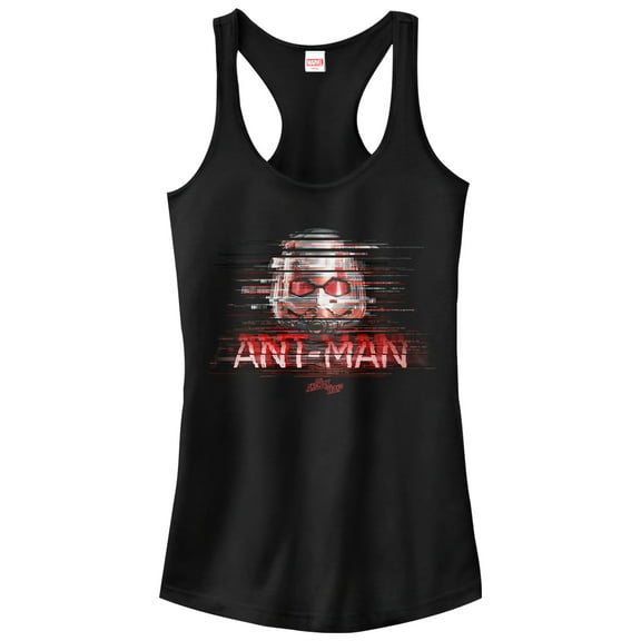 Junior's Marvel Ant-Man and the Wasp Glitch Racerback Tank Top Black 2X Large
