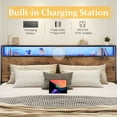 thumbnail image 2 of Lifezone King Size Bed Frame with 2-Tier Bookcase Headboard Platform Bed with Charging Station & LED, 4 Storage Drawers, Metal Support, No Box Spring Needed, Noise Free, Brown, 2 of 7