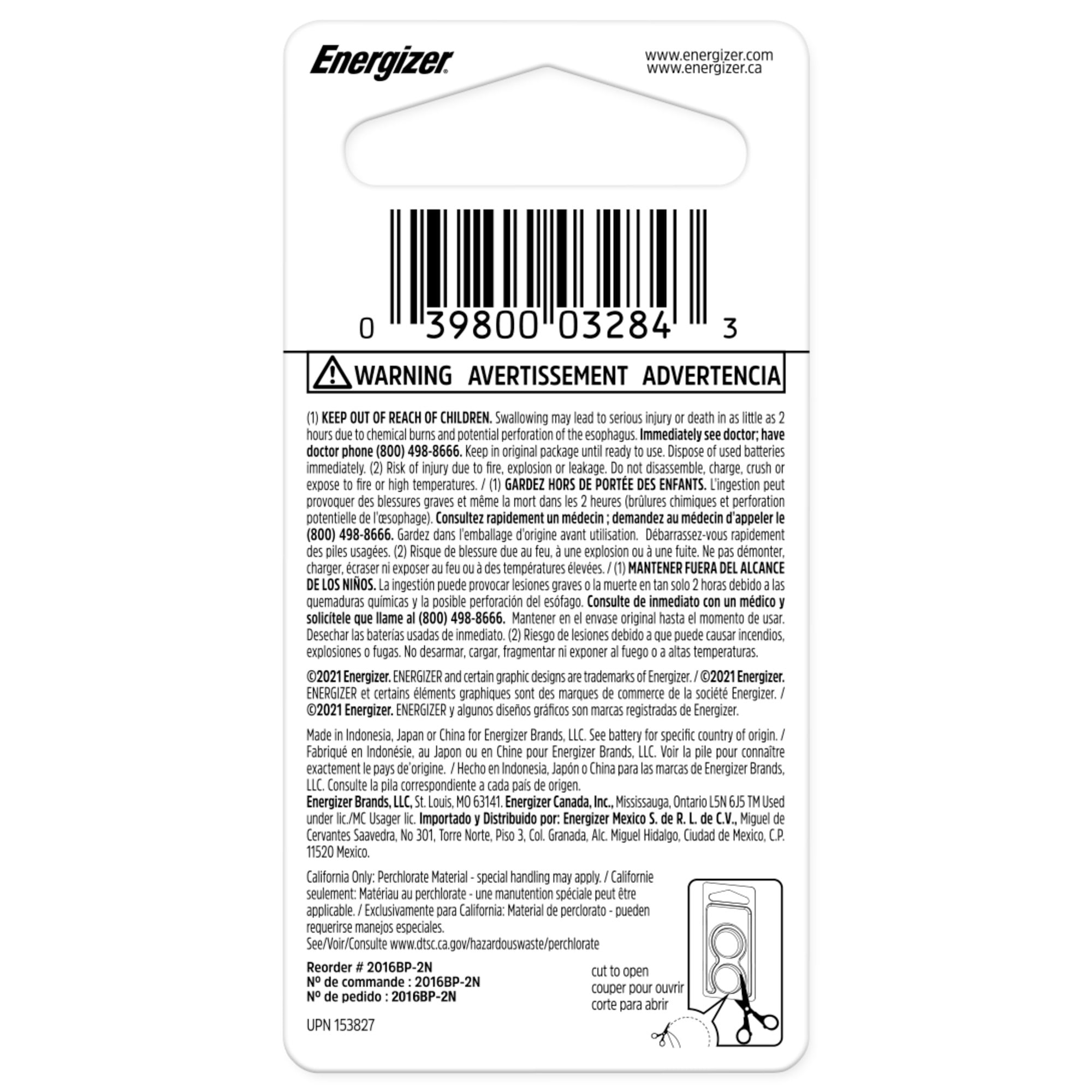 Energizer CR2016 Coin Batteries (2 Pack), 2016 3V Lithium Button Batteries, Long Lasting Power for Watches, Key Fobs, Medical Devices and more