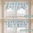 thumbnail image 4 of Teal Blue Green Tie Up Valance Curtains for Windows, Kitchen Curtains Window Shades, Vintage Farmhouse Boho Flower Leaf Light Filtering Roman Curtain Valances for Bedroom/Bathroom/Cafe 42"x12", 4 of 9