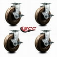 thumbnail image 2 of 6 Inch High Temp Phenolic Swivel Caster Set with Roller Bearings and Brakes SCC, 2 of 2