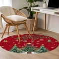 thumbnail image 4 of Round Rug 3.3Ft Washable Non-Slip, Christmas Tree Circle Area Rugs for Living Room Bedroom, Red Winter Xmas Ball Berry Snowflakes Indoor Floor Mats Carpet Runner for Home Decor Aesthetic, 4 of 8