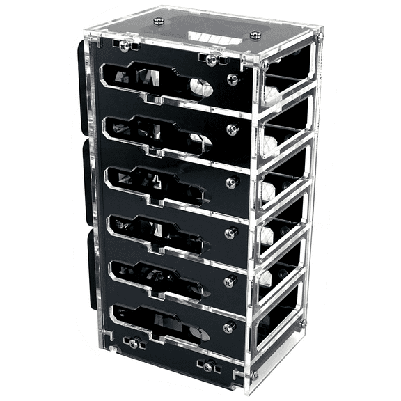 C4Labs Black Ice Bramble Cluster Case Kit fits Raspberry Pi 4B & 3B  (6 Stack)