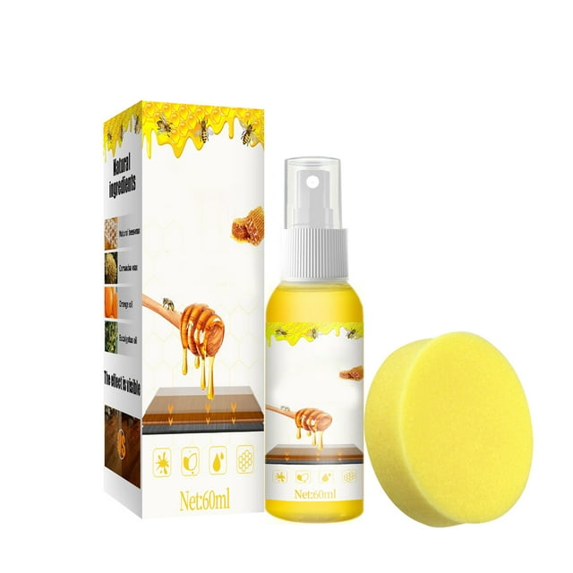 60ml Cuidado de la madera Cera de abejas Spray Cuidado de muebles para el hogar Cera de abejas natural Cera de abejas a prueba de humedad
