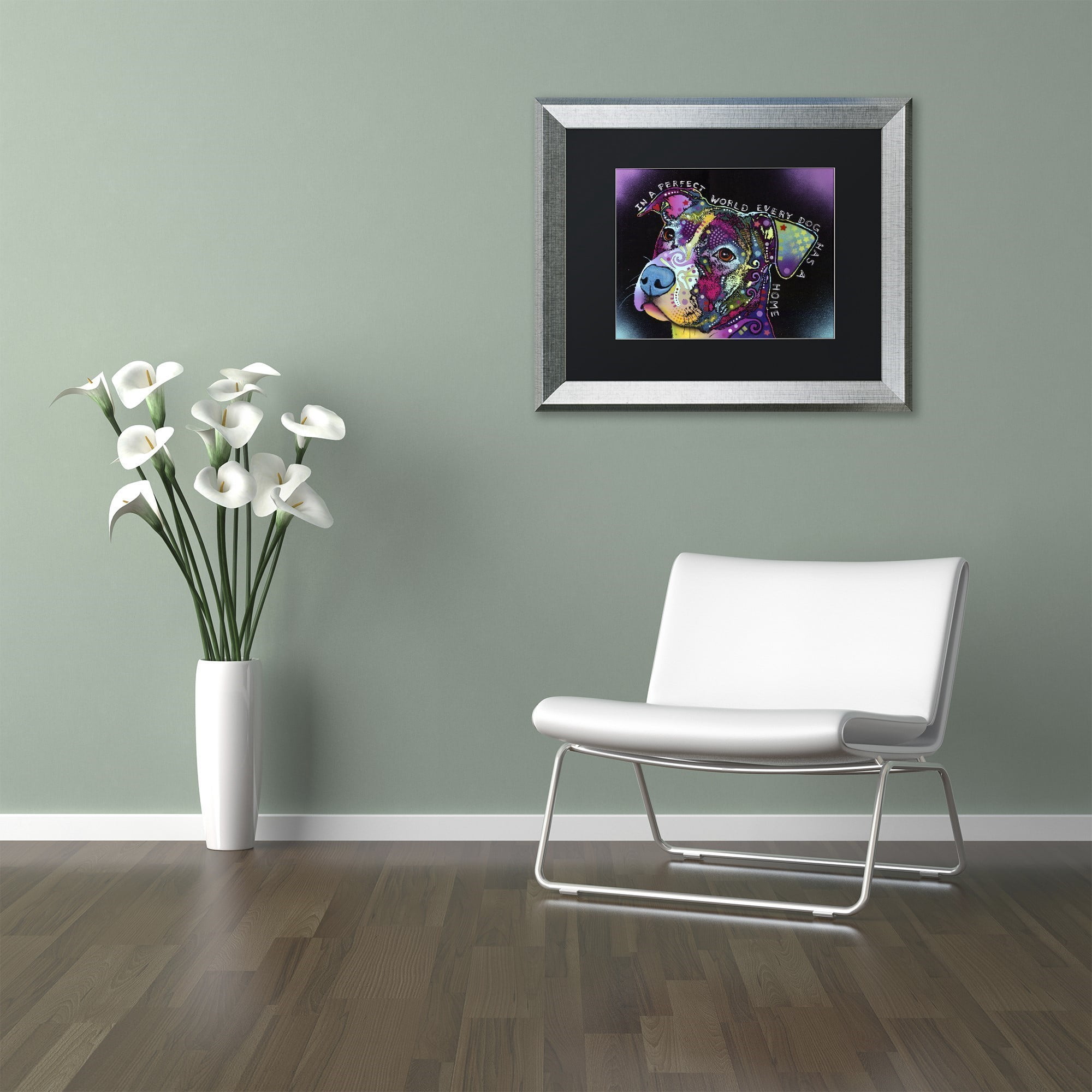 Trademark Fine Art "In a Perfect World" Canvas Art by Dean Russo, Black Matte, Silver Frame