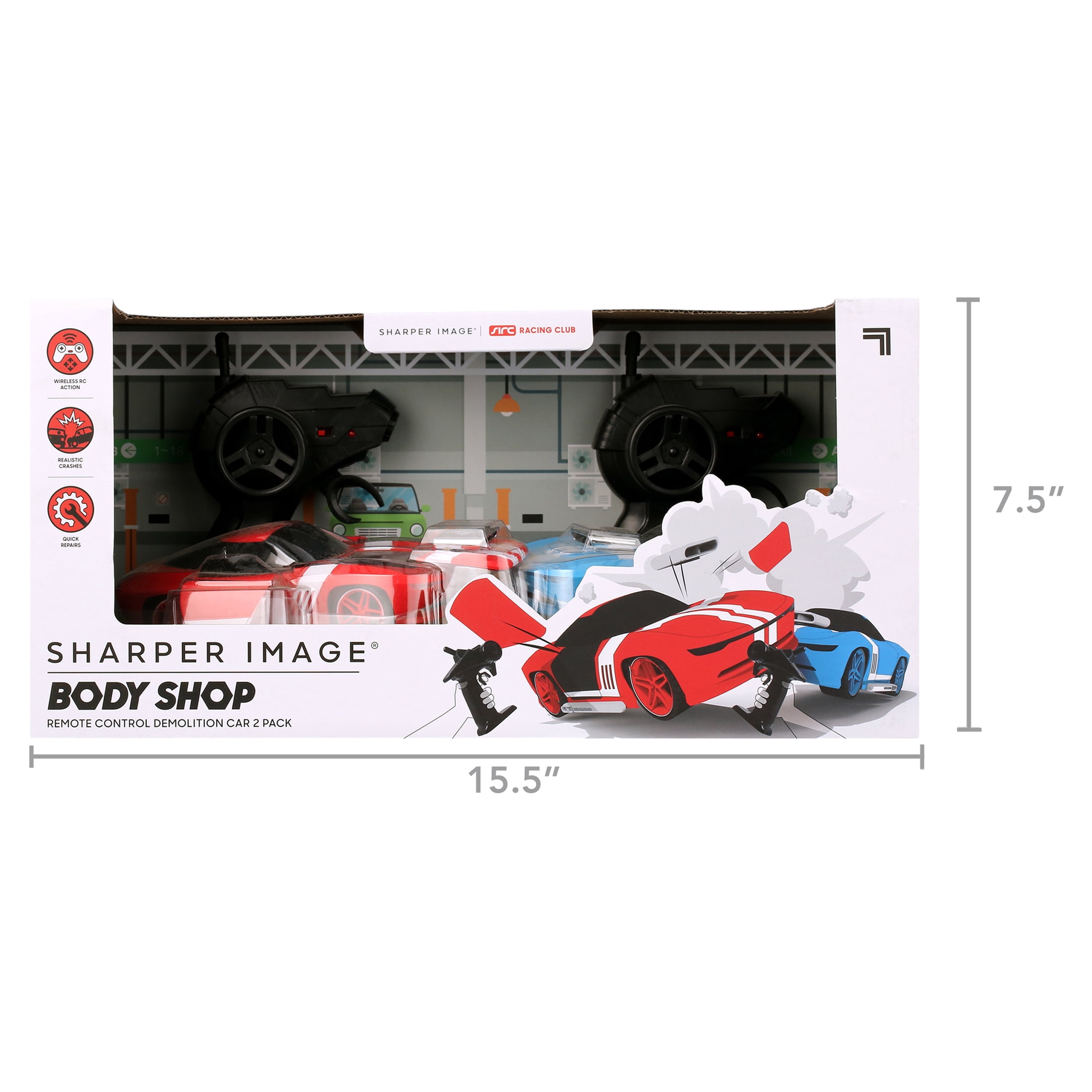 Sharper Image® Body Shop Remote Control Demolition Car for Children, 2 Pack - Blue/Red