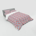 thumbnail image 3 of Ambesonne Retro Bedding Set 3 Pcs, Pastel Zig Zag Pattern, Twin XL, Pale Blue Red and White, 3 of 3