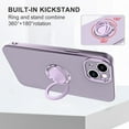 thumbnail image 2 of for iPhone 15 Case with Ring Holder Cover Microfiber Inner Lining [360° Rotatable Ring Stand] [Support Magnetic Car Mount] Soft TPU Protective Kickstand Phone Case for iPhone 15 Purple, 2 of 9