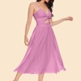 thumbnail image 4 of Vestido Vestido midi ajustado con abertura lateral y espalda descubierta, traje ajustado (púrpura L) Cgtredaw Púrpura T L para Mujer, 4 of 6
