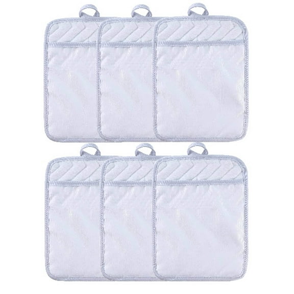 Sublimation Blanks 9"x7" Polyester/Cotton White Pot Holders with Sublimation Pocket DIY Set of 6