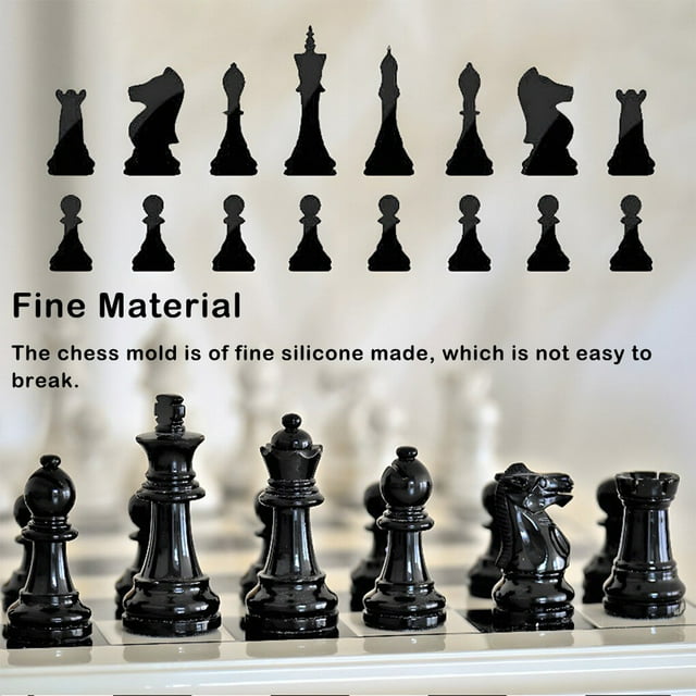 pitrice Échecs Moule DIY Anti-Adhésif Remplacement Résistant à la Chaleur Style Simple Résistant à la Chaleur Résine Moderne Échecs Internationaux Artisanat Fabrication Moule Accessoires Type 4