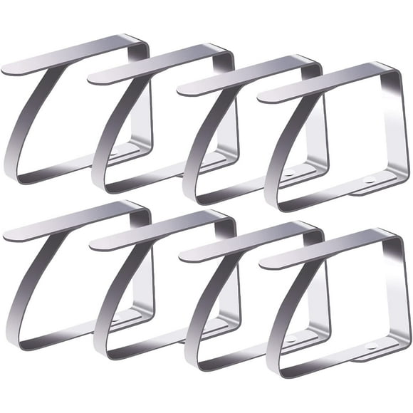 Pack of 8 tablecloth clips, stainless steel, tablecloth clips, table cover clips, table cloth clips, table cloth clips, silver