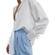 thumbnail image 5 of Txlixc Blusa de mujer pluma de manga larga solapa blusa casual suelta Txlixc moda, 5 of 7