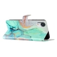 thumbnail image 5 of Allytechgroup Pattern Wallet Flip Case for iPhone XR, Premium PU Leather Kickstand Card Slots Cover Case with Wrist Strap Magnetic Clasp Shockproof Anti-Scratch Case, Green Marble, 5 of 8