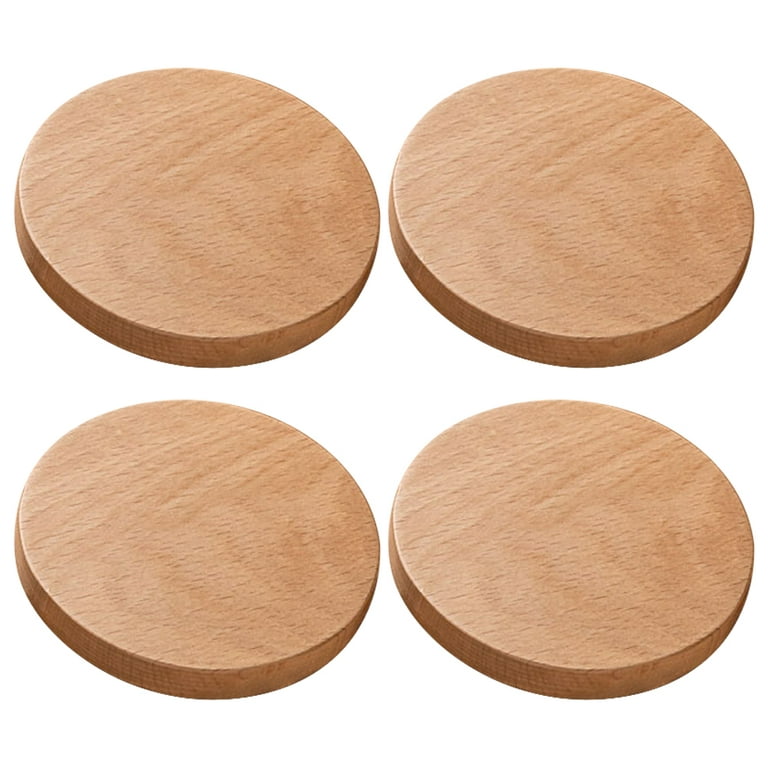 4 Inch Absorbent Wood Drink Coasters Round Table Protection Cup