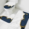 thumbnail image 3 of Navy Blue Gold Marble Bath Mat 3 Piece Bathroom Rug Set, Modern Abstract Marble Crack Texture Non Slip Bath Rug Contour Mat and Toilet Lid Cover, Absorbent Shower Mats Soft Bath Rugs and Mats Sets, 3 of 8