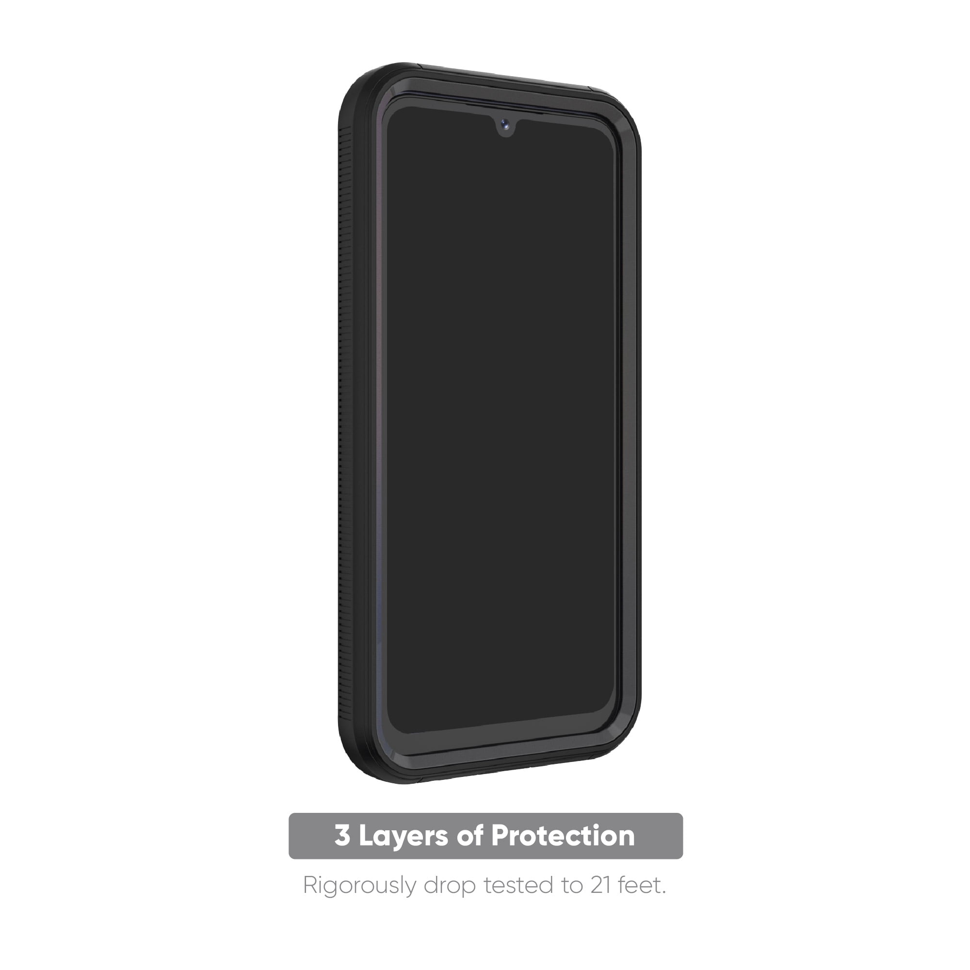 onn. Rugged Phone Case for Samsung Galaxy A25 5G – Black/Gray