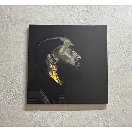 Music Art, Hip Hop Printed, Rap Art, Nipsey Hussle, Rap King Art, Singer Art Canvas, Nipsey Hussle Portrait Canvas Art, Famous Canvas Art, Canvas Wall Decor - Gallery Wrapped